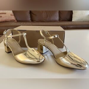 J. Crew Factory Gold Heels